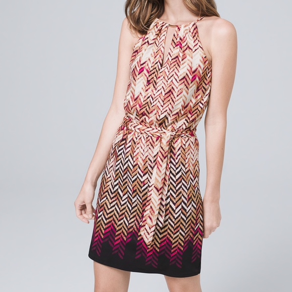 White House Black Market Dresses & Skirts - WHBM Metallic Chevron Blouson Dress